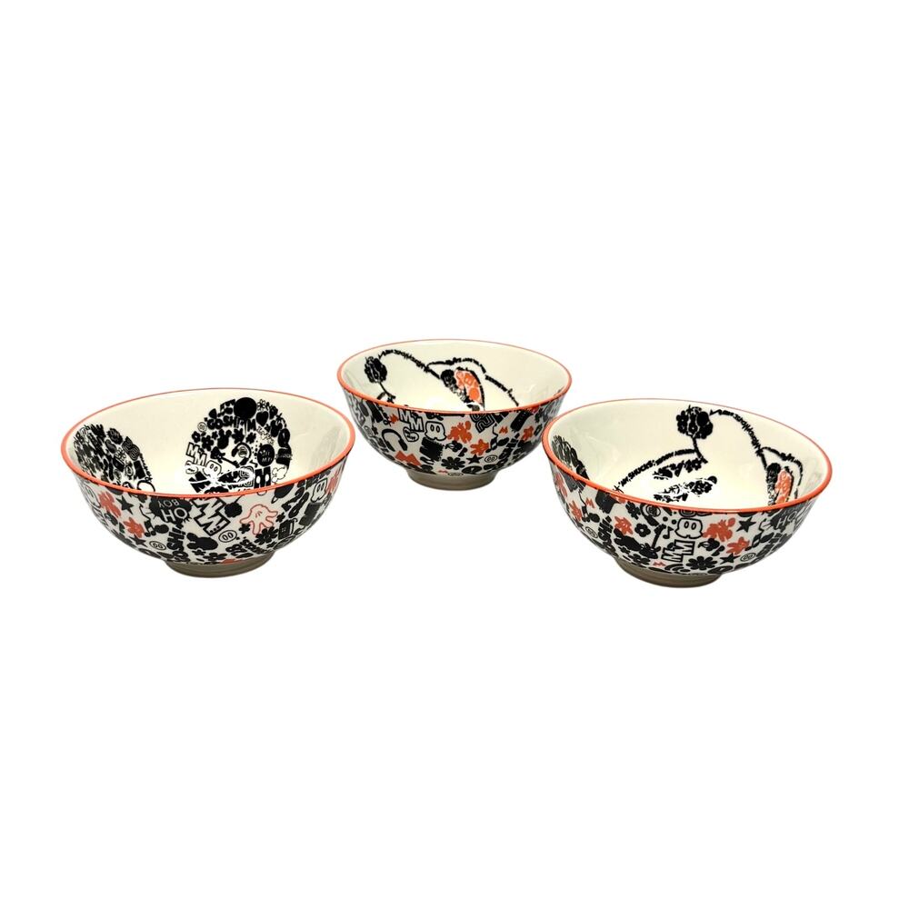 Set of 3 Disney Mickey Mouse Ceramic Bowls